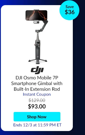 DJI Osmo Mobile 7P Smartphone Gimbal with Built-In Extension Rod