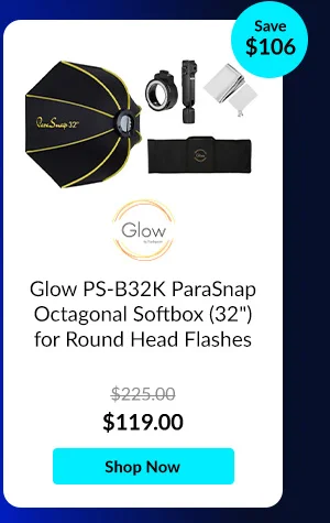 Glow PS-B32K ParaSnap Octagonal Softbox (32inches) for Round Head Flashes