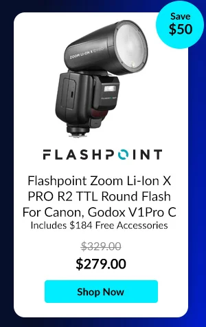 Flashpoint Zoom Li-Ion X PRO R2 TTL Round Flash For Canon, Godox V1Pro C