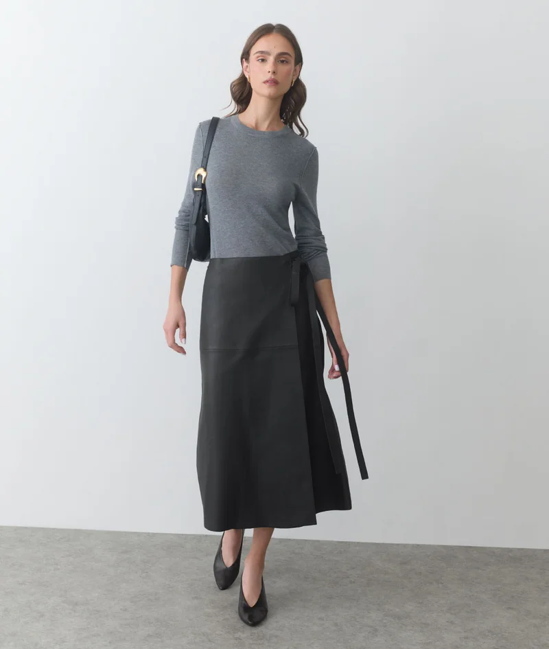 Leather Wrap Skirt