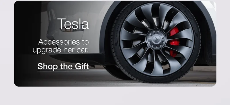 Tesla Accessories to upgrade her car.