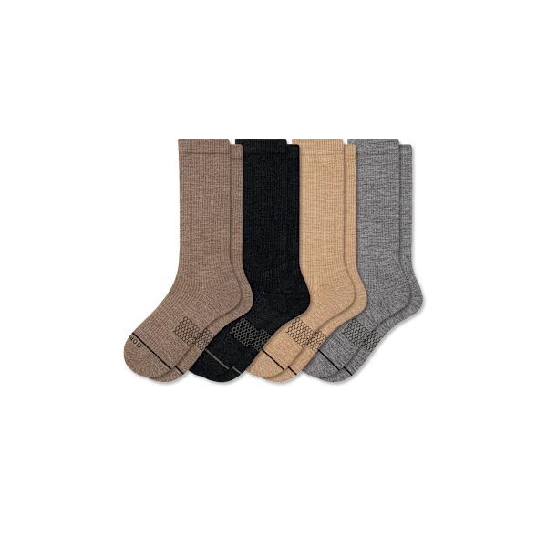 Men's Merino Wool Blend Modern Rib Calf Sock 4-Pack