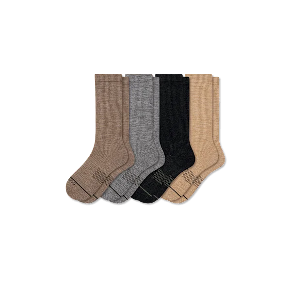 Women's Merino Wool Blend Modern Rib Calf Sock 4-Pack
