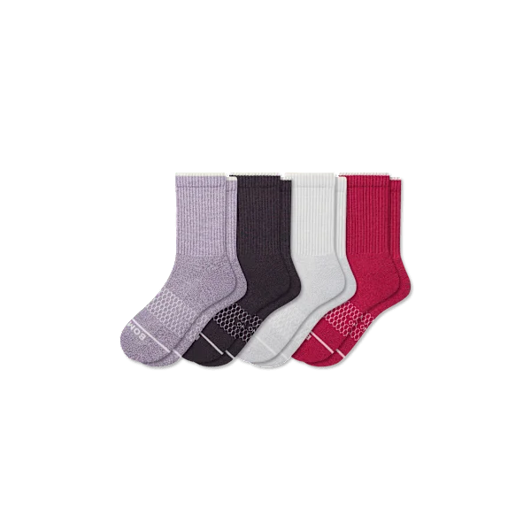 Women's Merino Wool Blend Half Calf Sock 4-Pack