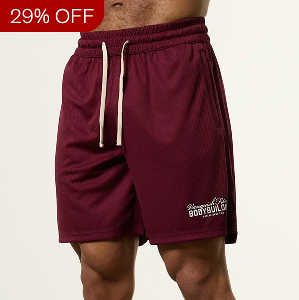 Vanquish Bodybuilding Oxblood Mesh Shorts