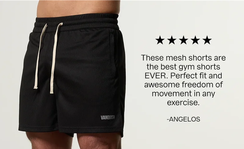 Vanquish Essential V2 Black Mesh Shorts