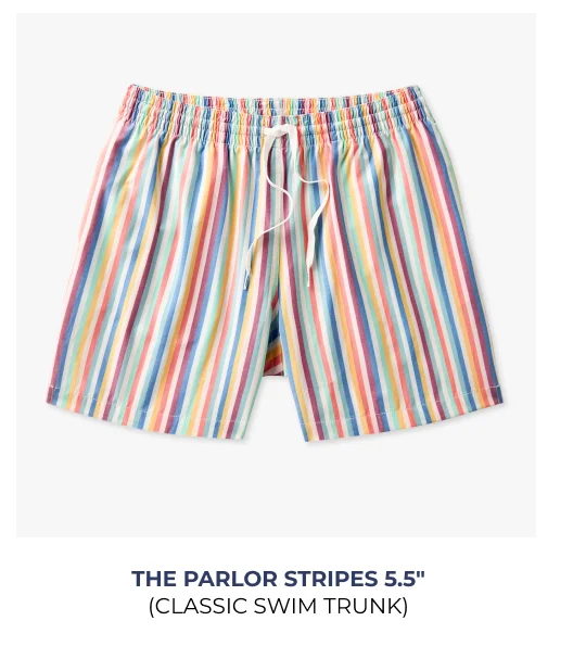 Classic Swim Trunk: The Parlor Stripes 5.5"