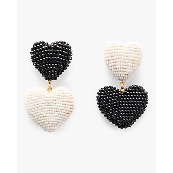 Heart You Beaded Double Drop Earrings