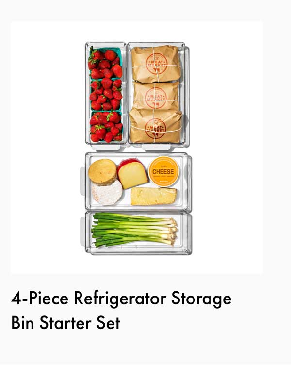 4-Piece Refrigerator Storage Bin Starter Set
