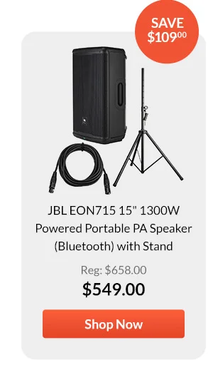 JBL EON715 15inches 1300W Powered Portable PA Speaker (Bluetooth) with Stand