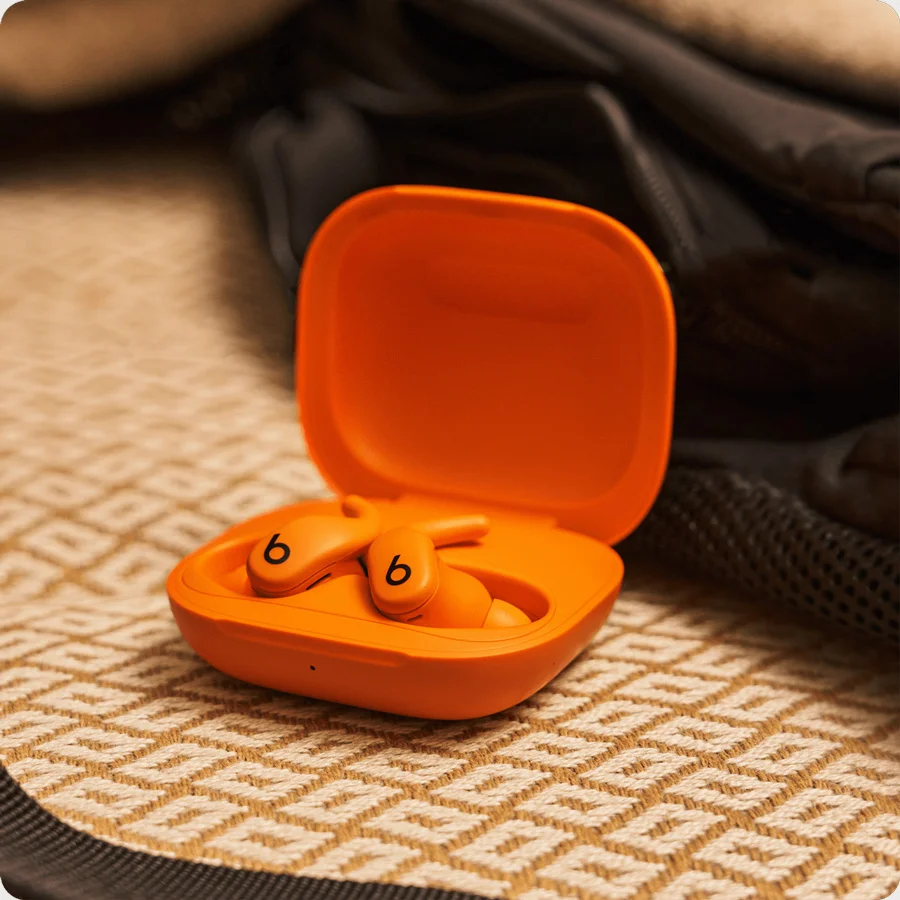 Powerbeats Fit earbuds demonstrating it's all-day battery life