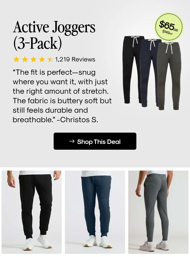 Active Joggers 3‑Pack