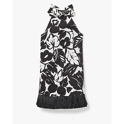 Tropical Foliage Raffia Dress