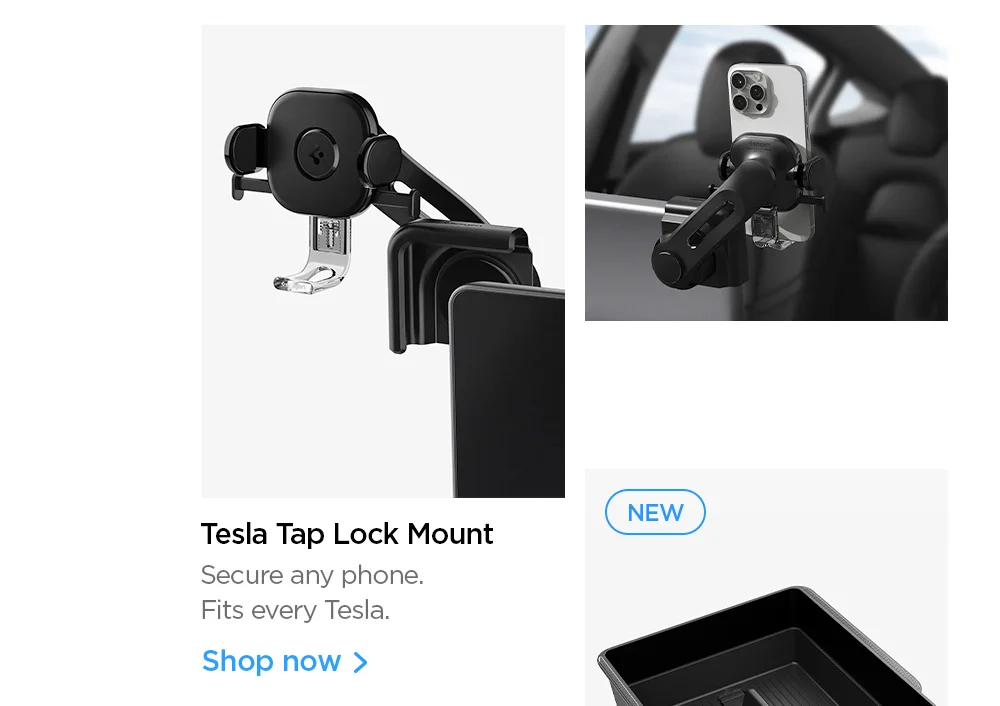 Tesla Tap Lock Mount. Secure any phone. Fits every Tesla. Shop now.