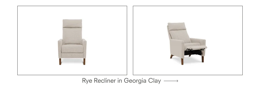 Rye Recliner in Georgia Clay