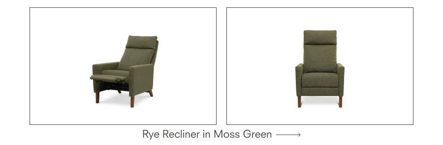 Rye Recliner in Moss Green