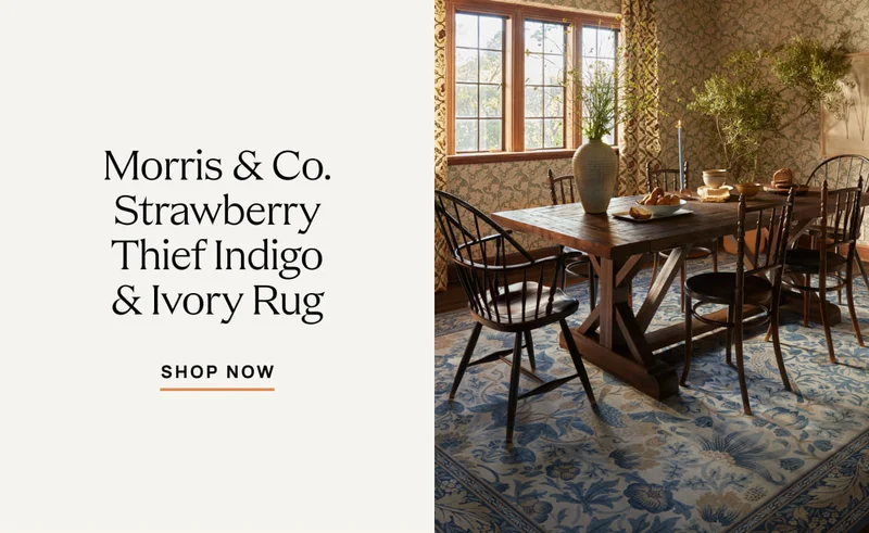 Morris Co Strawberry Thief Indigo and Ivory Rug