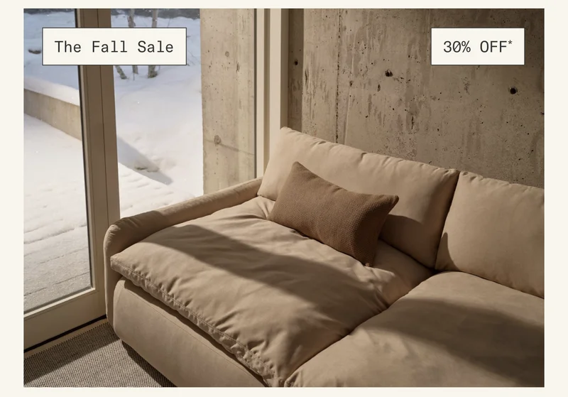 The Sink Down Sectional is 30%* off during The Fall Sale.