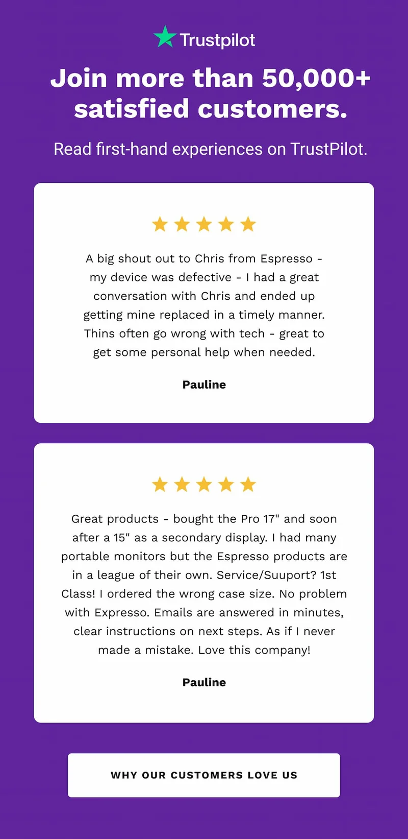 Join more than 50,000 Satisfied Customers.