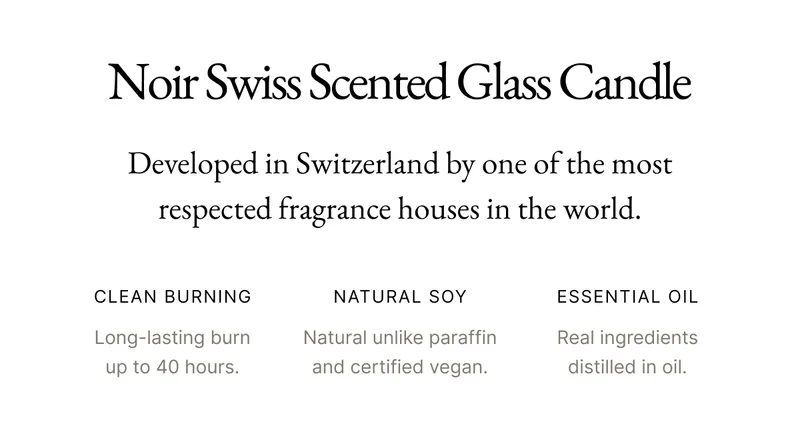 Noir Swiss Scented Glass Candle