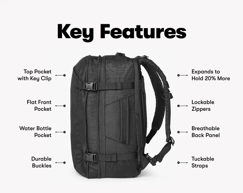 Expandable Backpack Key Features | See All Features