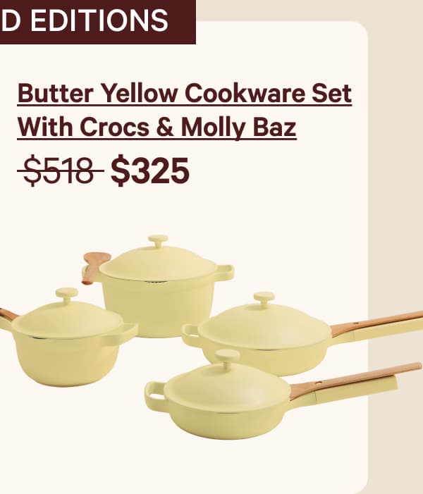 Butter Yellow Cookware Set With Crocs & Molly Baz