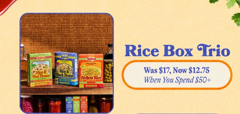 Rice Box Trio. was $15, Now $12 when you spend $50+