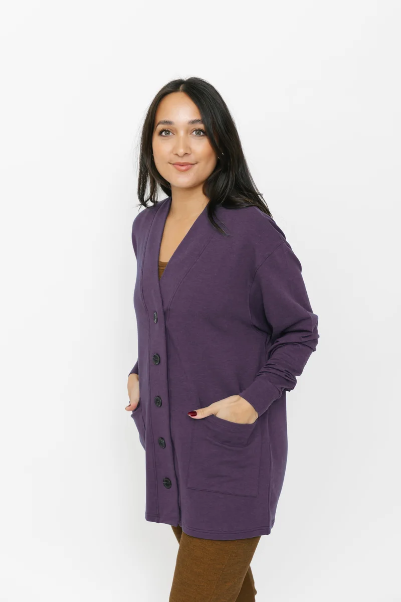 Image of Elevate Everywear Cardi in Deep Plum