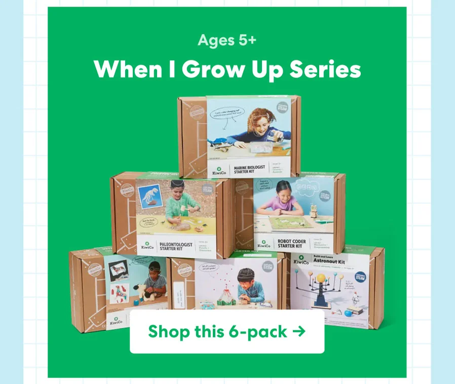 When I Grow Up Series (Ages 5+) – A 6-pack of career-themed crates.