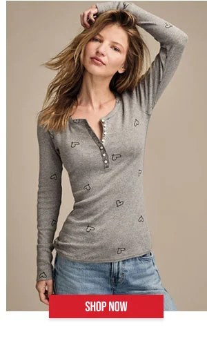 Valentine Pointelle Trim Rib Henley Shop Now
