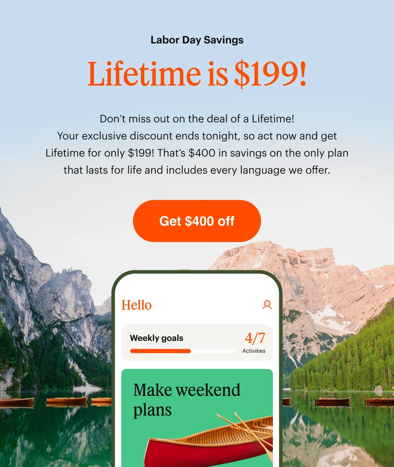 $199 Lifetime ends tonight! Happy Labor Day!
