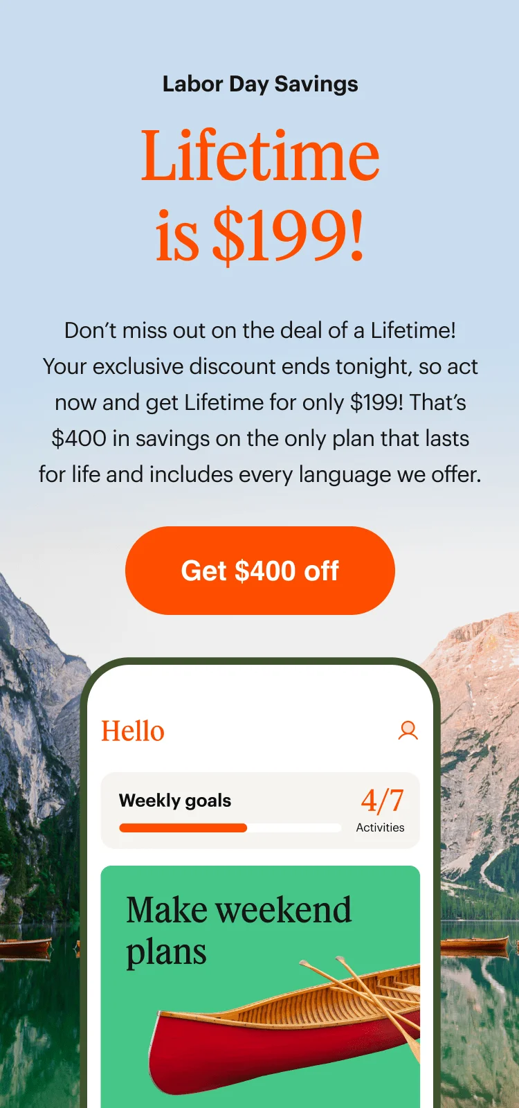 $199 Lifetime ends tonight! Happy Labor Day!