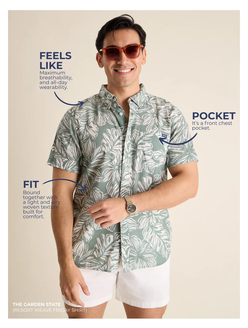 Resort Weave Friday Shirt: The Garden State