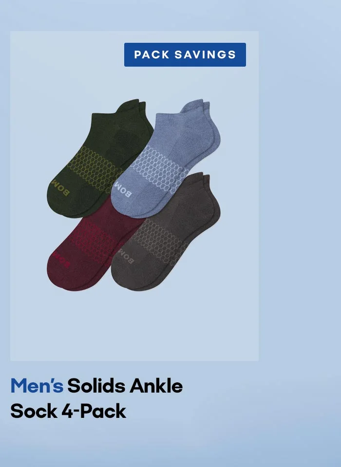 Men's Solids Ankle Sock 4-Pack