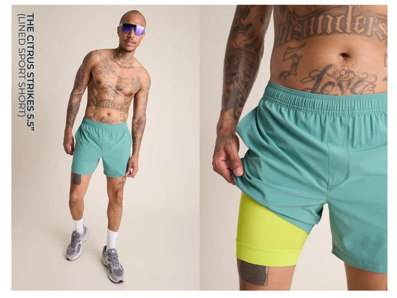 Lined Sport Short: The Citrus Strikes 5.5"