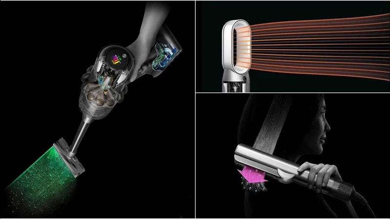 A tiled image showing 4 different Dyson products across categories.