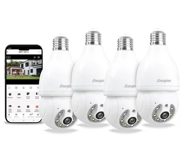 Energizer Smart 2K Pan and Tilt Light Socket Cam 4-Pack