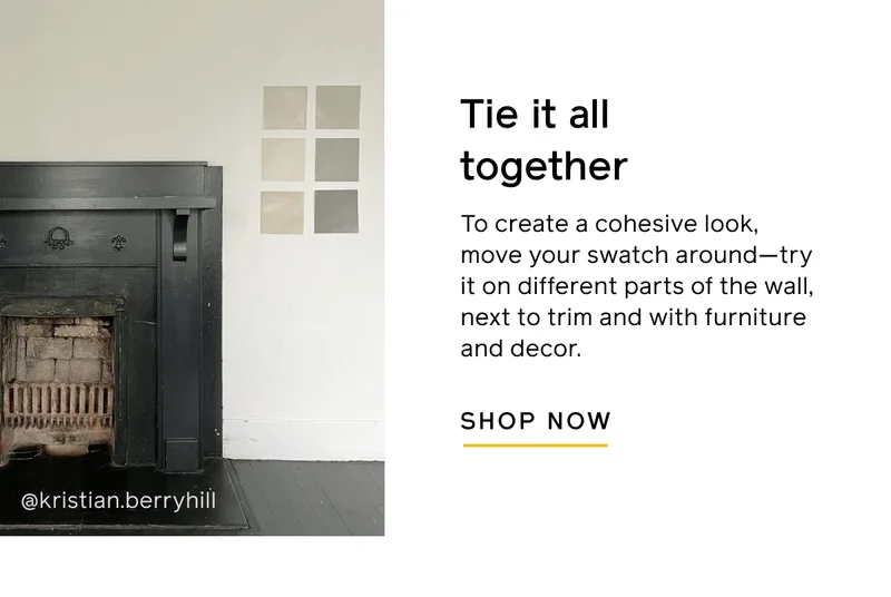 Tie it all together. To create a cohesive look, move your swatch around—try it on different parts of the wall, next to trim and with furniture and decor. SHOP NOW