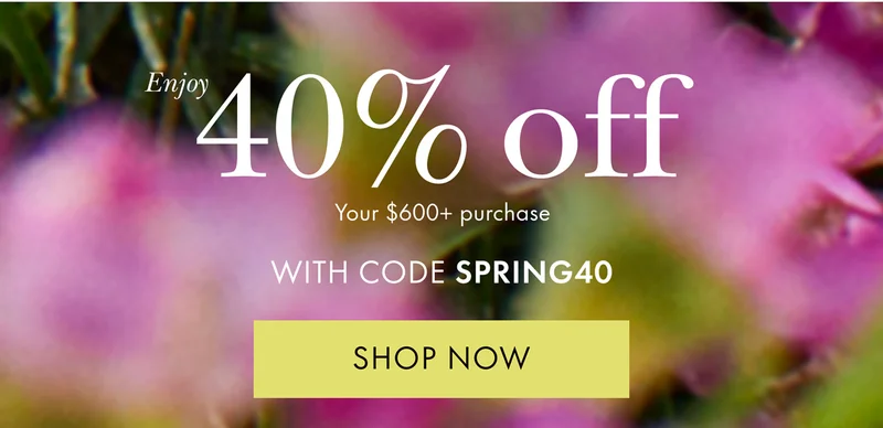 Enjoy $40% off Your $600+ purchase With Code discount code