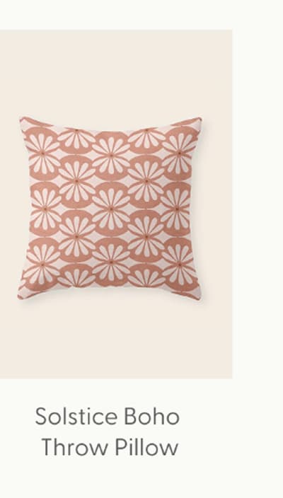Solstice Boho Geometric Terra Cotta Blush Throw Pillow
