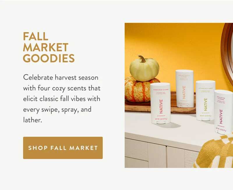 FALL MARKET GOODIES | Celebrate harvest season with four cozy scents that elicit classic fall vibes with every swipe, spray, and lather. | SHOP FALL MARKET
