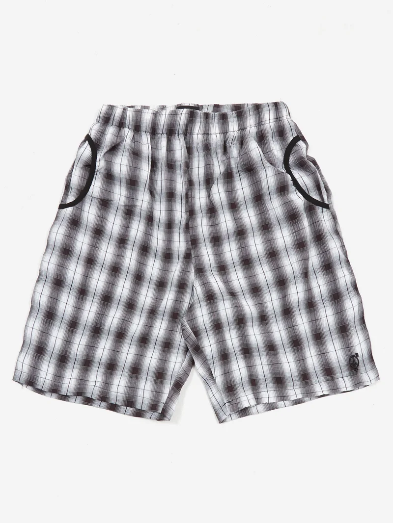 Image of Sexhippies Seersucker Plaid Shorts - Black/White