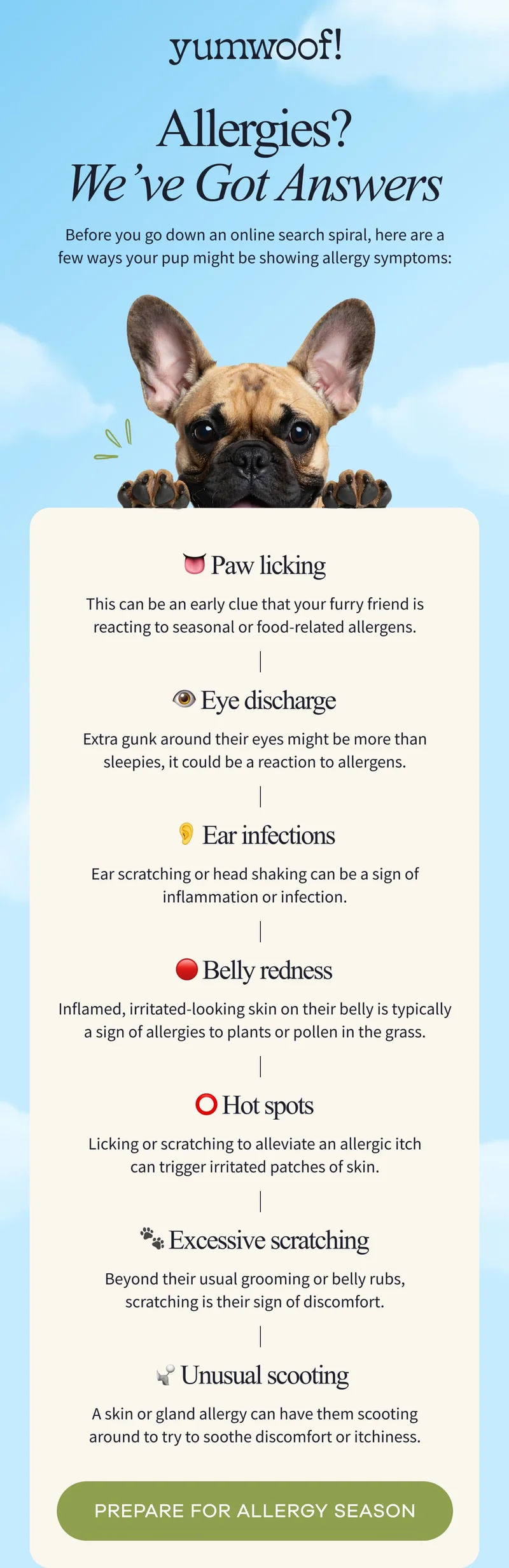Yumwoof! | Allergies? We’ve Got Answers | PREPARE FOR ALLERGY SEASON