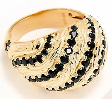 Christian James by Scott Grimes 14K Clad Pave Ripple Ring
