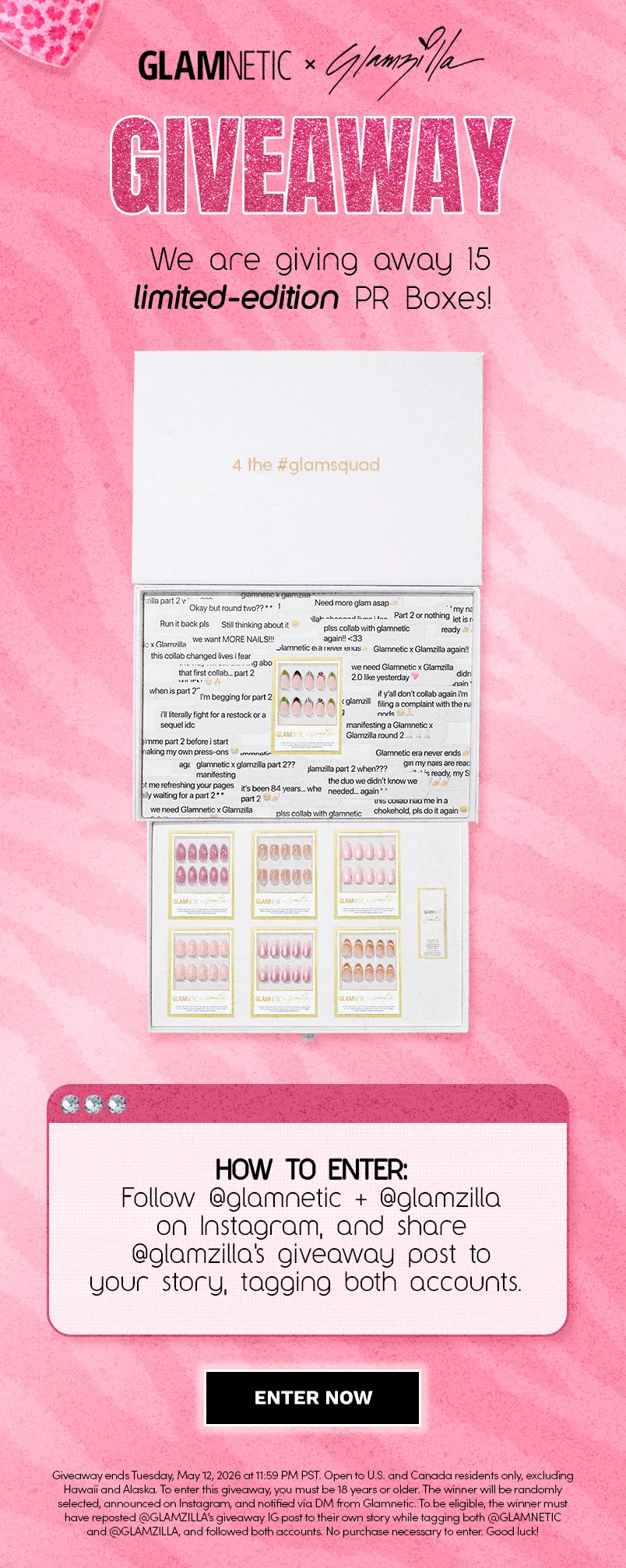 Glamnetic x Glamzilla giveaway PR box.