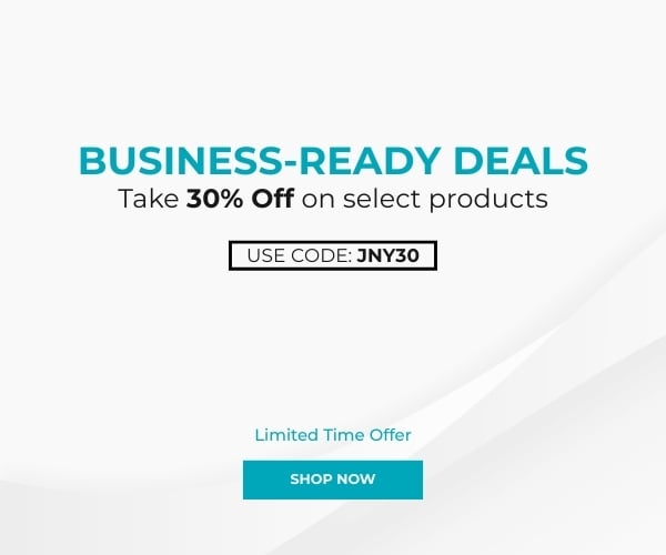 Business-Ready Deals: Take 30% off on select products Use Code: discount code. Shop Now!