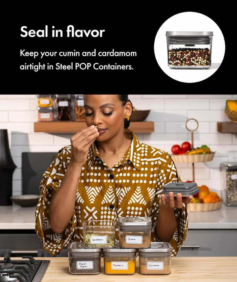 Seal in flavor. Keep your cumin and cardamom airtight in Steel POP Containers.