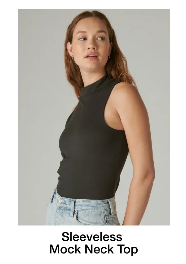 Sleeveless Mock Neck Top