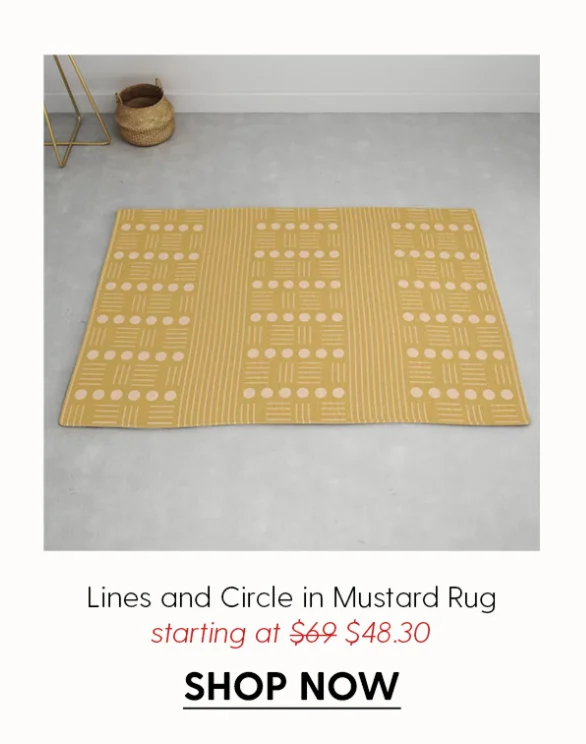 Lines and Circle in Mustard Rug