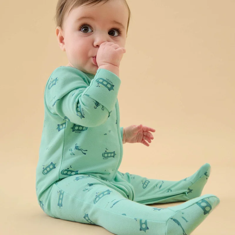 Image of Submarine Sleep Clever Zip Baby Pajamas